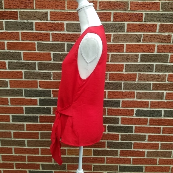 The impeccable pig red tie front tank top - Picture 2 of 7